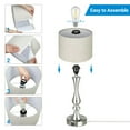 thumbnail image 3 of DEWENWILS Bedside Table Lamps Set of 2, Touch Control Table Lamp with Dual USB Charging Ports, Dimmable Nightstand Lamp for Living Room, Bedroom, Led Bulbs Included, Fabric Lampshade, Nickel Finish, 3 of 10