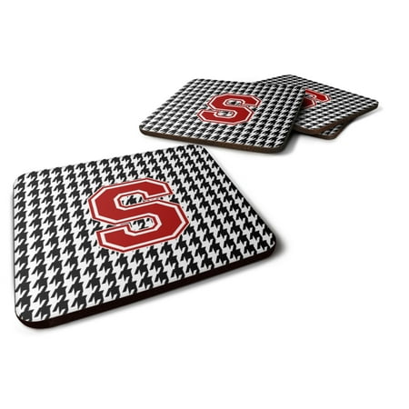 

Carolines Treasures CJ1021-SFC Letter S Monogram - Houndstooth Black Foam Coaster Set of 4 3 1/2 x 3 1/2 multicolor