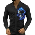 thumbnail image 2 of Camisa de solapa para hombre, diseño de calavera, sencilla, informal, para exteriores, impresión 3D HD, material suave y cómodo, primavera y verano 2024, talla grande, 2 of 4