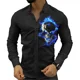 thumbnail image 2 of Camisa de solapa para hombre, diseño de calavera, sencilla, informal, para exteriores, impresión 3D HD, material suave y cómodo, primavera y verano 2024, talla grande, 2 of 4