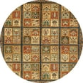 thumbnail image 1 of Ahgly Company Machine Washable Indoor Round Abstract Metallic Gold Area Rugs, 4' Round, 1 of 7