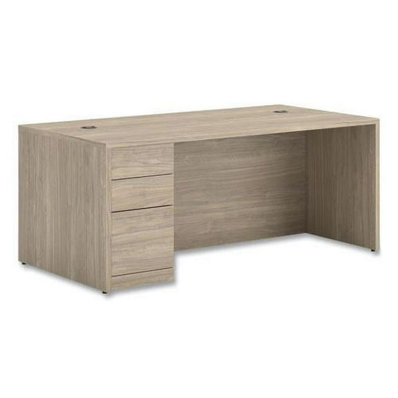 10500 Series 72 in. x 36 in. x 29.5 in. Single Full-Height Pedestal Desk - Kingswood Walnut