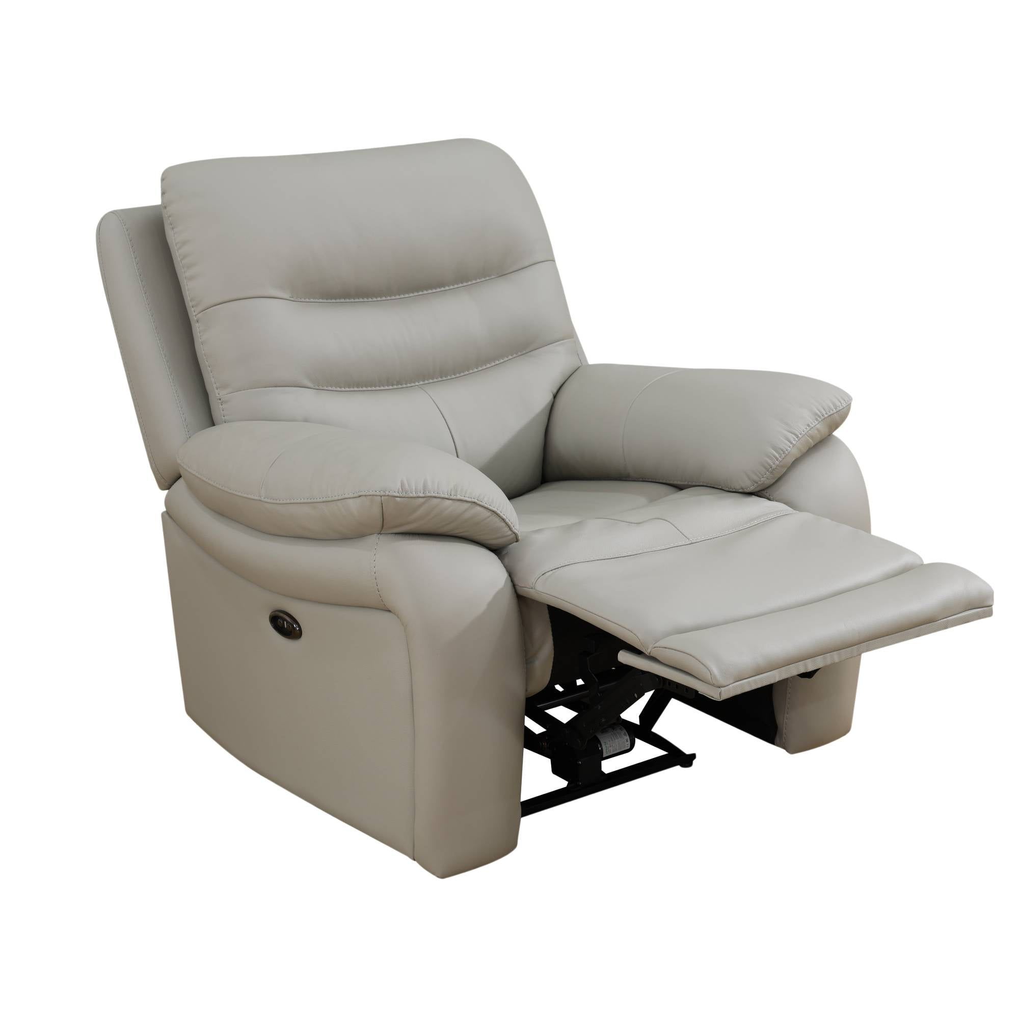 Genuine Leather Power Recliner Chairs for Adults Electric Power Recliner Sofa Chair for Living Room , Grey