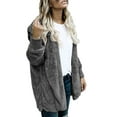 thumbnail image 4 of Avamo Women Open Front Sherpa Cardigan Coat Long Sleeve Fleece Fuzzy Oversized Warm Hoodie Long Cardigan Sweater with Pocket Plus Size S-5XL, 4 of 6