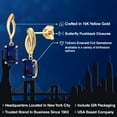 thumbnail image 2 of Gem Stone King 10K Yellow Gold Blue Sapphire Dangle Earrings for Women | 3.12 Cttw | Gemstone September Birthstone | Emerald Cut 7X5MM, 2 of 6
