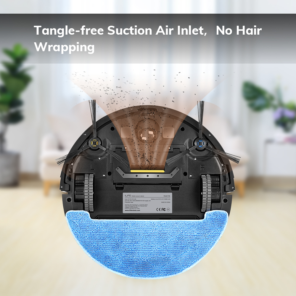 ILIFE V8s-W, Robot Vacuum and Mop 2 in 1, Route Planning, Tangle Free for Pet Hair, XL 750ml Dustbin - image 5 of 6