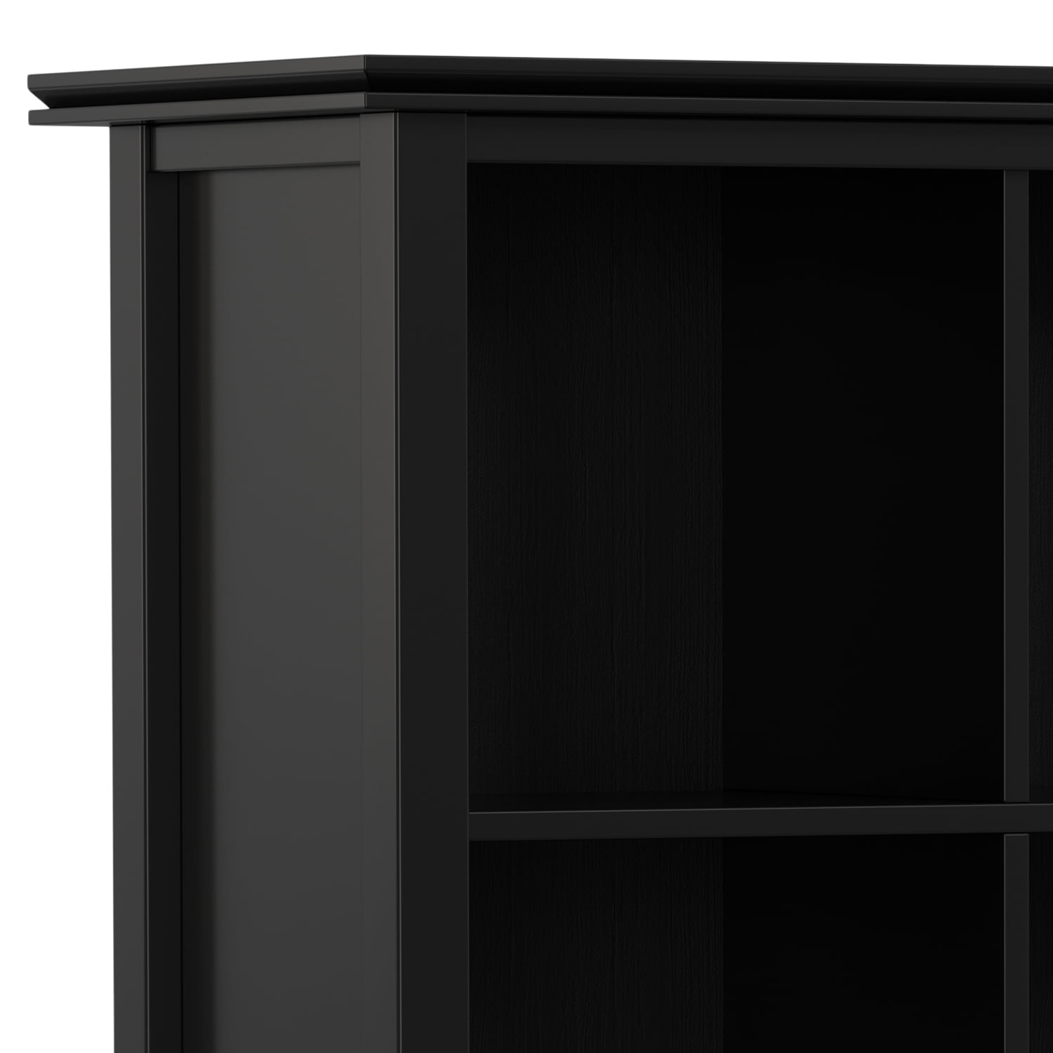 Simpli Home Artisan 45 inch x 43 inch Solid Wood Transitional 9 Cube Bookcase and Storage Unit in Black