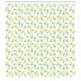 thumbnail image 3 of Hawaii Shower Curtain, Doodle Style Pineapple Hand Drawn Exotic Fruits Pattern Stripes and Dots, Fabric Bathroom Set with Hooks, 69W X 84L Inches Extra Long, Yellow and Sea Green, by Ambesonne, 3 of 3