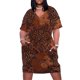 thumbnail image 2 of Vestido de noche para mujer, con estampado de batik de cobre, abstracto, digital, vectorial, arte natural, holgado, con bolsillos, morado, 2 of 7
