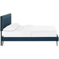 thumbnail image 3 of Virginia Full Fabric Platform Bed with Round Splayed Legs-Azure, 3 of 5
