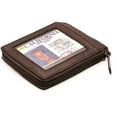thumbnail image 4 of RFID Blocking Genuine Leather Men's Bifold Wallet Credit Card Holder Zip Around Flap Top, 4 of 11