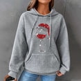 thumbnail image 2 of Timegard Hoodies for Women Christmas Print Plus Size Drawstring Sweatshirts Pullover Comfy Long Sleeve Tops, 2 of 4