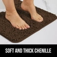 thumbnail image 3 of Bath Rug 24x17, Thick Soft Absorbent Chenille, Rubber Backing Quick Dry Microfiber Mats, Machine Washable Rugs for Shower Floor, Bathroom Runner Bathmat Accessories Decor, Brown, 3 of 6