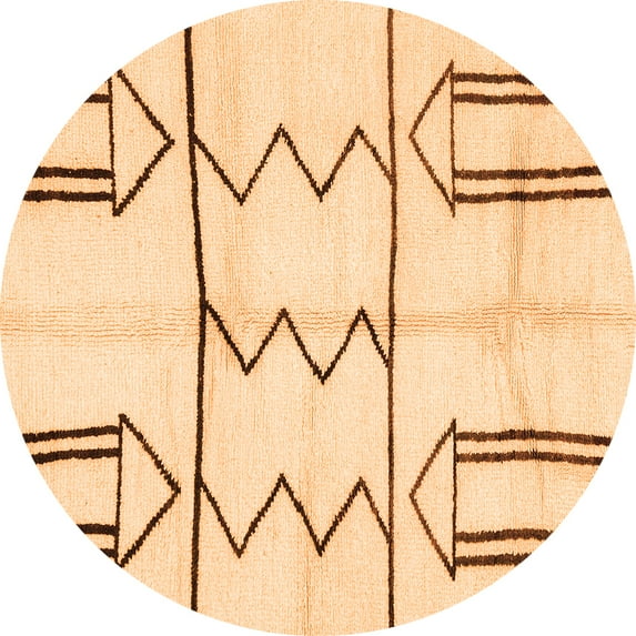 Ahgly Company Indoor Round Solid Orange Modern Area Rugs, 5' Round