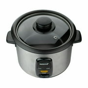 Brentwood 8-Cups Uncooked 16-Cups Cooked Rice Cooker Stainless Steel - Silver, Black