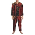 thumbnail image 3 of Balery Vintage Rose Scepter Skull Pattern Pajama Sets for Men Long Sleeve 2 Piece Sleepwear Loungewear Sets Soft PJ's with Pockets Long Sleeve Comfy Pj Sets-X-Large, 3 of 7