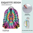 thumbnail image 5 of Pink and Green Tie Dye Pattern Backpack for School, Cute School Bag with Adjustable Shoulder Straps and Padded Back, 15.3"x11"x7.1", 5 of 5