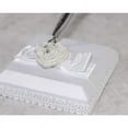 thumbnail image 4 of Rhinestone Pearlized Heart Rose Bouquet Wedding Guestbook and Pen Set, 4 of 4