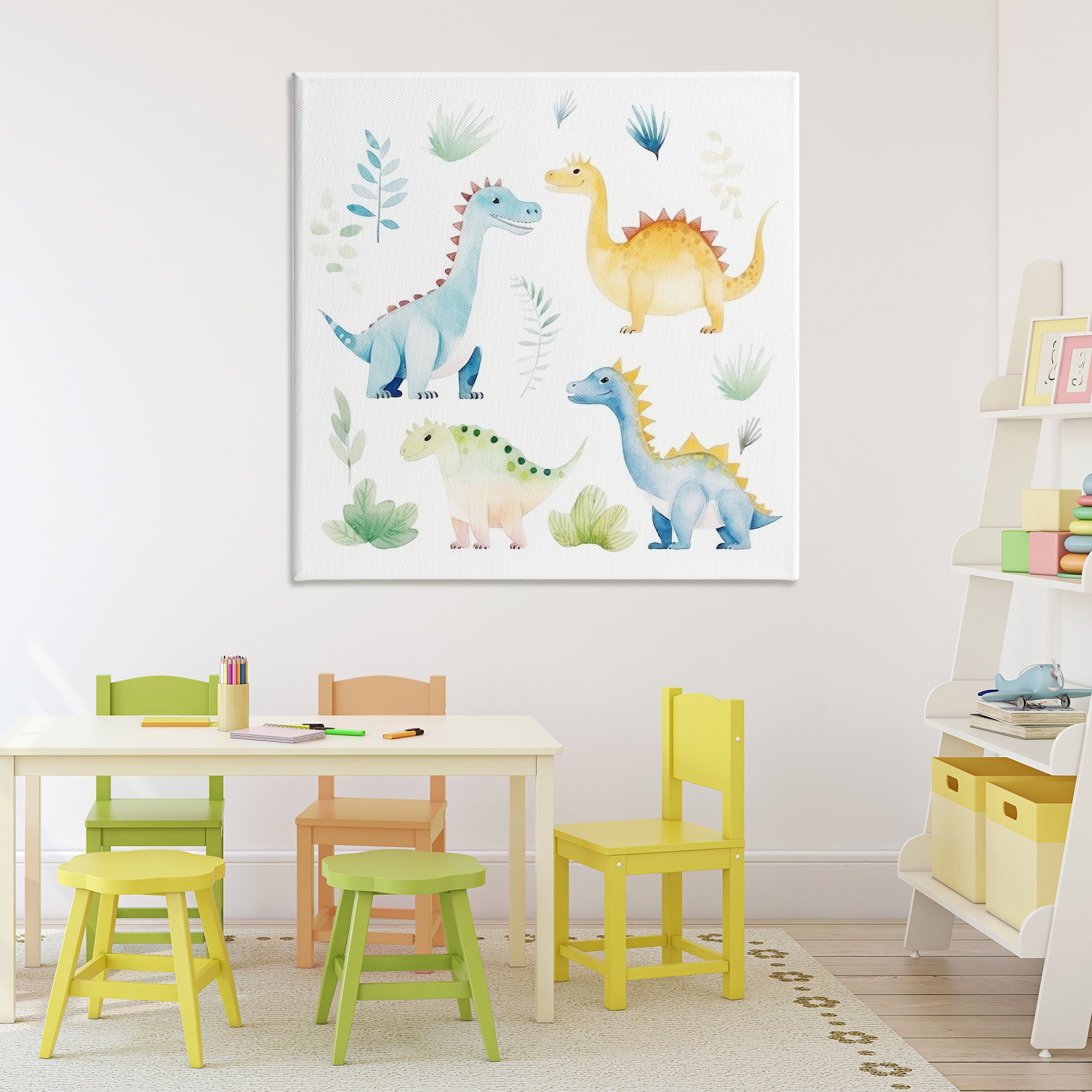 Stupell Industries Playful Dinosaur Wonderland Canvas Wall Art, design by Lazar Studio