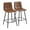 Brown, variant on Gzxs Counter Height Bar Stools Set of 2, Modern Barstools with Backs and Metal Legs, PU Upholstered Armless Pub Chairs, for Kitchen Island (White)
