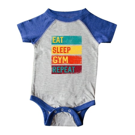 

Inktastic Fitness Eat Sleep Gym Repeat Gift Baby Boy or Baby Girl Bodysuit