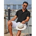 thumbnail image 4 of COOFANDY Mens Beach Shirs Untucked Shirts Short Sleeve Button Up Casual Dress Shirts, 4 of 5