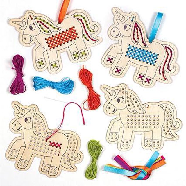 Kits de decoración de punto de cruz de unicornio (paquete de 5) - Artes y manualidades para niños