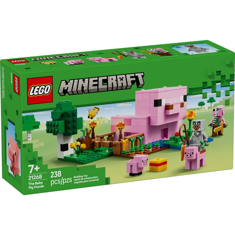 LEGO Minecraft The Baby Pig House Toy Figures & Playset - Building Minecraft Toy for Kids, Boys & Girls, Ages 7+ - Minifigures for Pretend Play - Easter Basket Stuffer - 21268