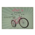 thumbnail image 1 of Bicycle Cutting Board, Retro Featured Pop Art Style Urban Dated Bike with Expanding Stripes Velocity Print, Decorative Tempered Glass Cutting and Serving Board, Small Size, Green Pink, by Ambesonne, 1 of 1