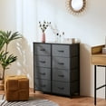 thumbnail image 3 of JOINSUN 8 Drawer Dresser, Fabric Storage Tower with Sturdy Steel Frame Wood Top for Bedroom, Gray, 3 of 8