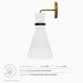 thumbnail image 7 of Starlight 1-Light Wall Sconce White Satin Brass, 7 of 7