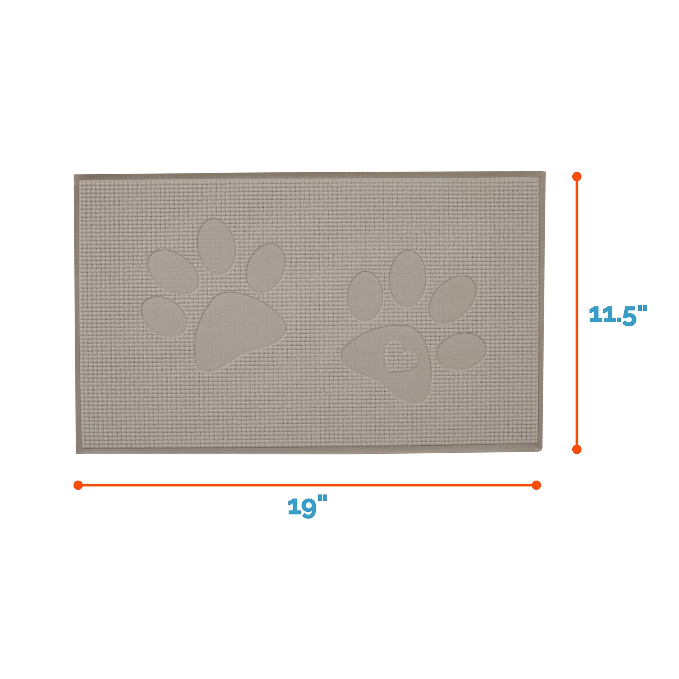 (4 pack) Vibrant Life Foam Dog Bowl Mat, Paw Print, Oatmeal, 1 Ct