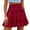 Red, variant on Dianli Floral Short Skirt Lace Skirt Women's Solid Color Elastic Waist Floral Short Skirt Cotton Linen Look Lace Trim Pull On Casual Day To Night Short Skirt