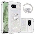 thumbnail image 1 of Funda para Google Pixel 8A 5G con Brillo Líquido Flotante, Purpurina, Parachoques y Anillo Giratorio Soporte, 1 of 5