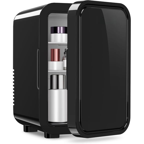 Mini Fridge, 6 Liter/8 Can 110V AC/DC Portable Thermoelectric Cooler Refrigerators for Bedroom, Skincare, Beverage, Office, Dorm Room and Car