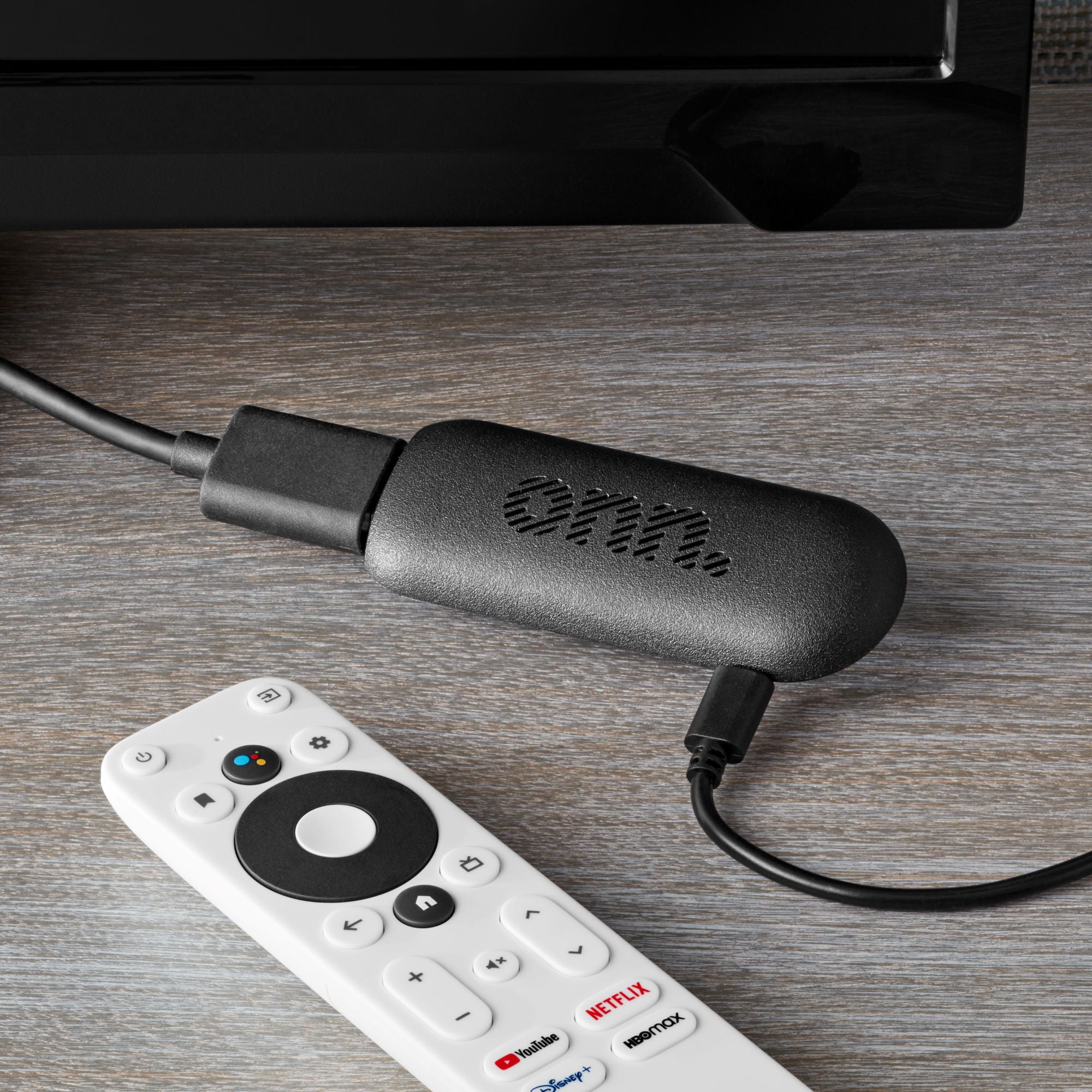 onn. Android TV 2K FHD Streaming Stick with Remote Control & Power Adapter  