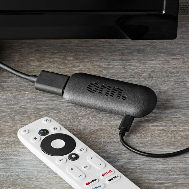 onn. Android TV 2K FHD Streaming Stick with Remote Control & Power Adapter
