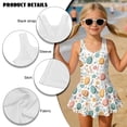thumbnail image 4 of DISNIMO Girls Swimsuit with Skirt Easter Egg Print One Piece Bathing Suit Quick Dry Swimwear 3-13Y Hawaiian Beach Summer Swim Dress, 4 of 8