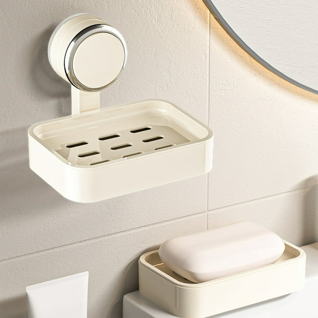 EGNMCR Closet Organizers and Storage, Organization and Storage, Storage Bins Suction Cup Soap Box Wall Mounted Punch Free Soap Storage Rack Bathroom Wall Soap Box Household Plastics soap boxes