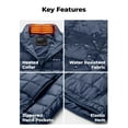 thumbnail image 6 of ororo 4-Zone Heated Quilted Jacket for Men with Battery, Lightweight Heating Vest (Navy Blue, L), 6 of 7