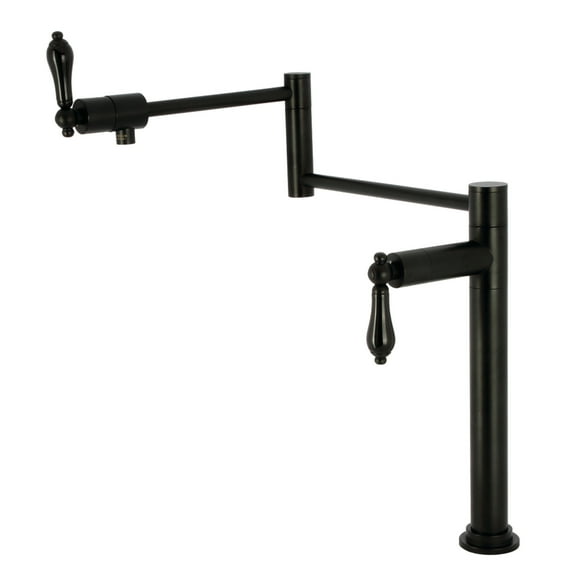 Kingston Brass KS4700PKL Duchess Deck Mount Pot Filler Faucet, Matte Black