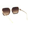 thumbnail image 4 of Lion Emblem Diva Oversize Rectangle Butterfly Luxury Fashion Sunglasses Tortoise Gold - Brown, 4 of 4