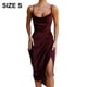 thumbnail image 2 of Vestido de satén con cuello halter sexy para mujer Vestido plisado con hendidura apretada para cóctel, vestido de fiesta Vestido formal de cóctel Adepaton BST2000444-1, 2 of 5