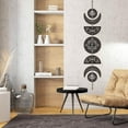 thumbnail image 4 of 7pcs Moon Phase Wall Hanging Boho Decor Wooden Wall Art Witchy Decor Rustic Black Wood Sign Decorative Modern Art Wall Spiritual for Bedroom Apartment Bar Living Room 6.3 x 37.1 Inch(Eye) Black, 4 of 7
