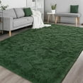 thumbnail image 3 of Homore Cute Fluffy Velvet Carpet Soft Washable Area Rugs for Bedroom/ Living Room Decoration,4'x6',Medium Green, 3 of 9