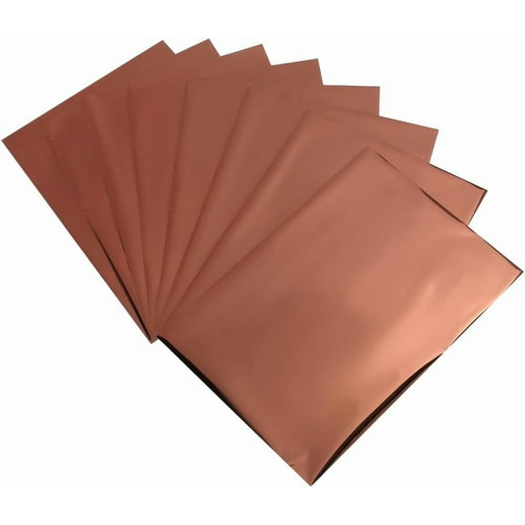 50PCS 11.4" x 8.4" Toner Reactive Foil Transfer Sheets Brown Metallic Hot Foil Paper Cardstock Mirror Decorative Paper for Laser Printer Scrapbooking Embossing Heat Transfer DIY Crafting