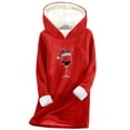 thumbnail image 2 of Aimik Plus Size Hooded Top for Women Fall Winter Thick Fleece-Lined Warm Base Layer Sweatshirt Loose Fit Long Sleeve Hooded Top, 2 of 6