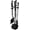 Black, variant on 5 Pcs Fireplace Tools Set 31" Wrought Iron Handle Large Fire Tool Set and Holder Indoor Outdoor Fireset Fire Pit Stand Poker Shovel Brush Wood Stove Log Tongs Accessories
