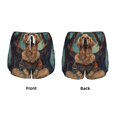 thumbnail image 3 of Yiaed Tree Meditating Golden Retriever Print Women's Running Shorts with Liner 3 Zipper Pockets Elastic Workout Athletic Gym Yoga Shorts-Medium, 3 of 7