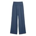 thumbnail image 6 of FNFYFH Linen Pants Women Wide Leg Palazzo Summer Flowy Pants Beach Vacation Clothes Elastic Waist Travel Trousers with Pockets, 6 of 8